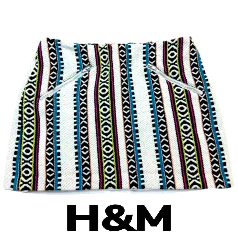 Divided by H&M A-Line Embroidered Woven Multi-color Geo Aztec